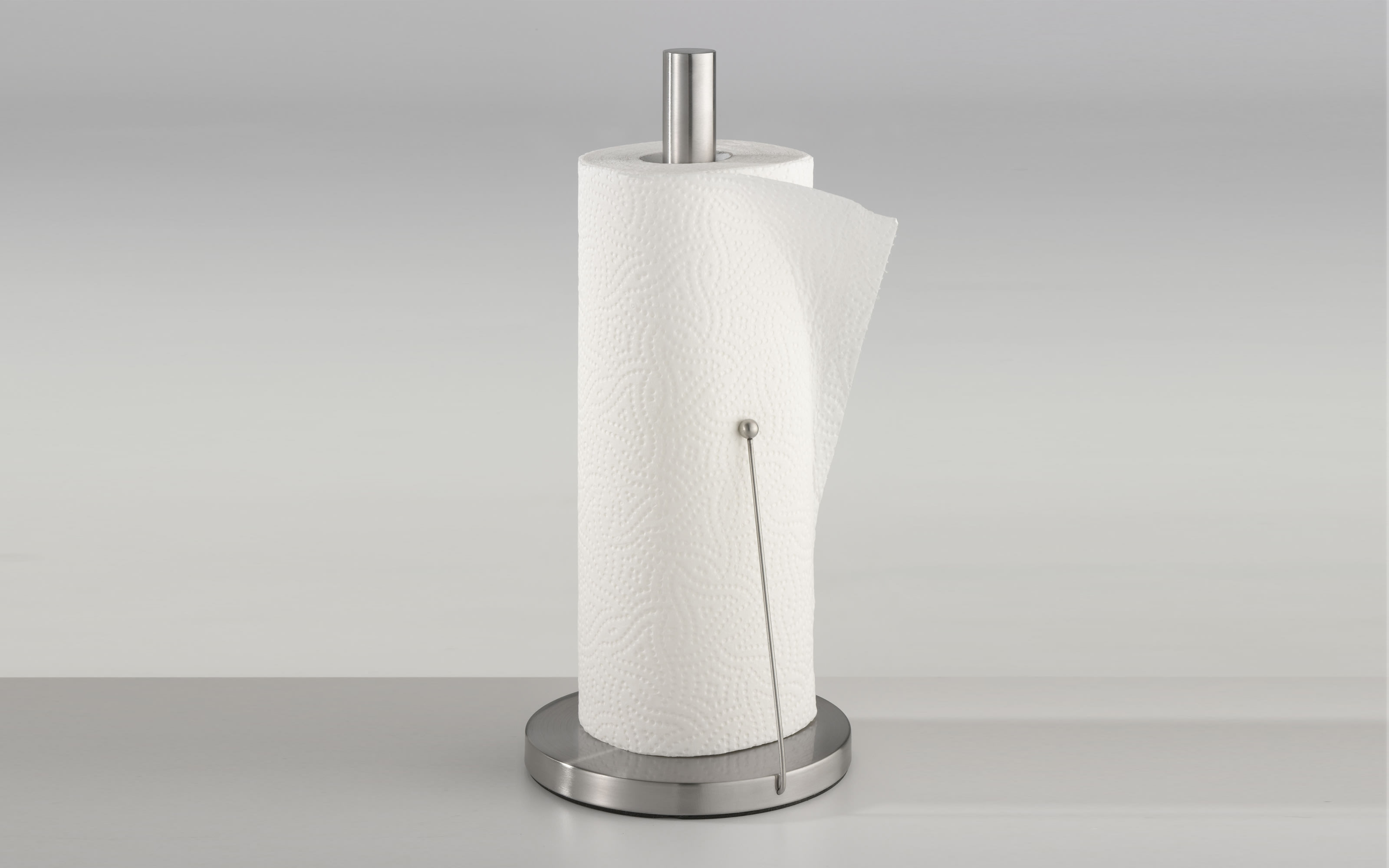 Küchenrollenhalter aus Edelstahl in silber