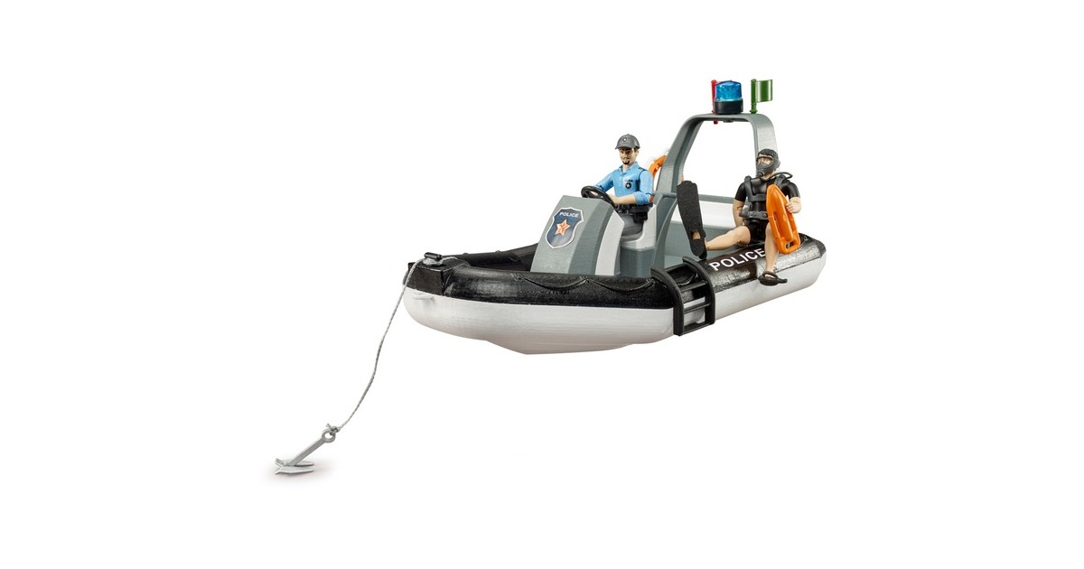 bruderbworld politieboot met zwaailicht Modelvoertuig  (62733)