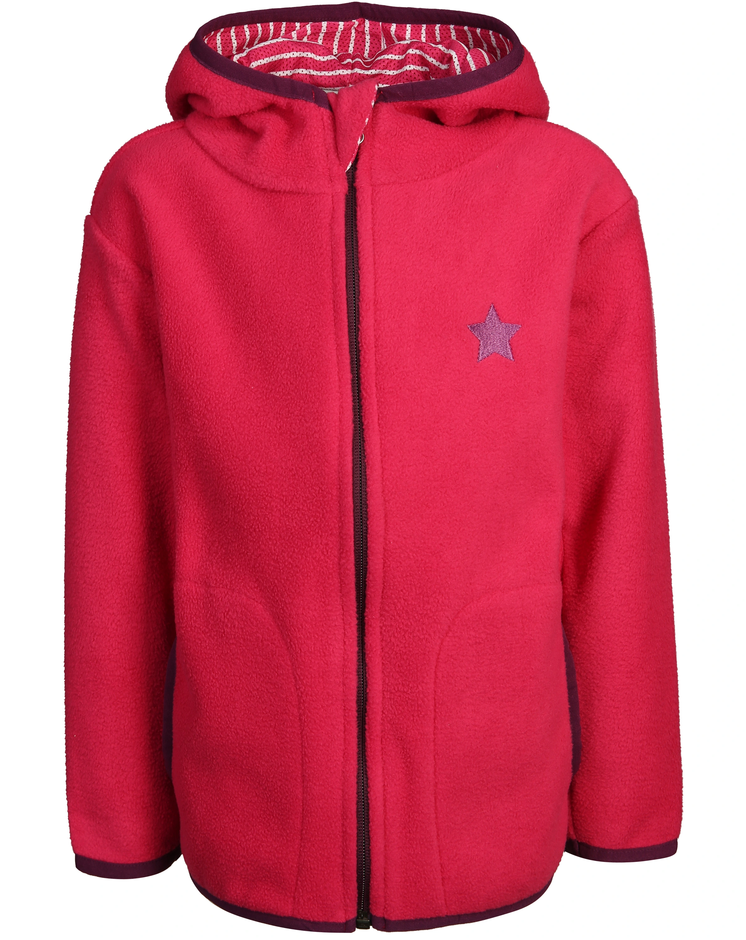 Fleece-Jacke STERNCHEN mit Kapuze in pink
