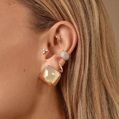 Earcuff - Eternity - Laiton doré or 1 micron