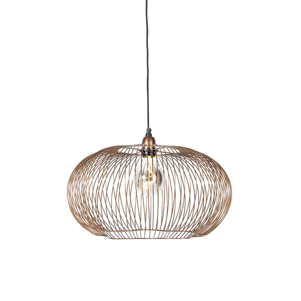 Qazqa hanglampen finn bruin e27