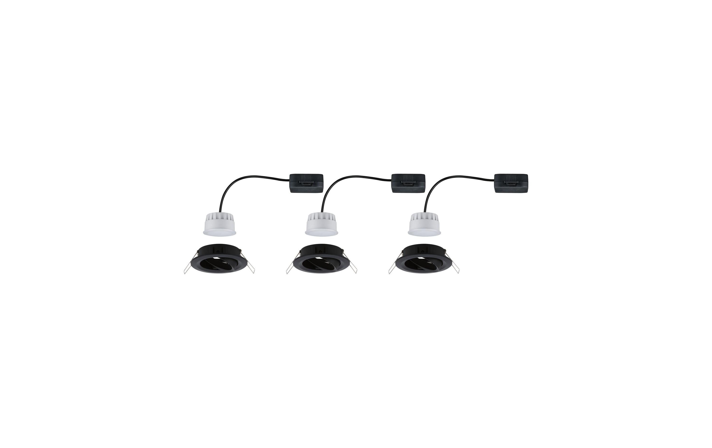 Einbauspot Nova Coin 3-Stepdim Set, 3 x 6 W, 2700 K, SchwarzLED Einbauspot Basisset
