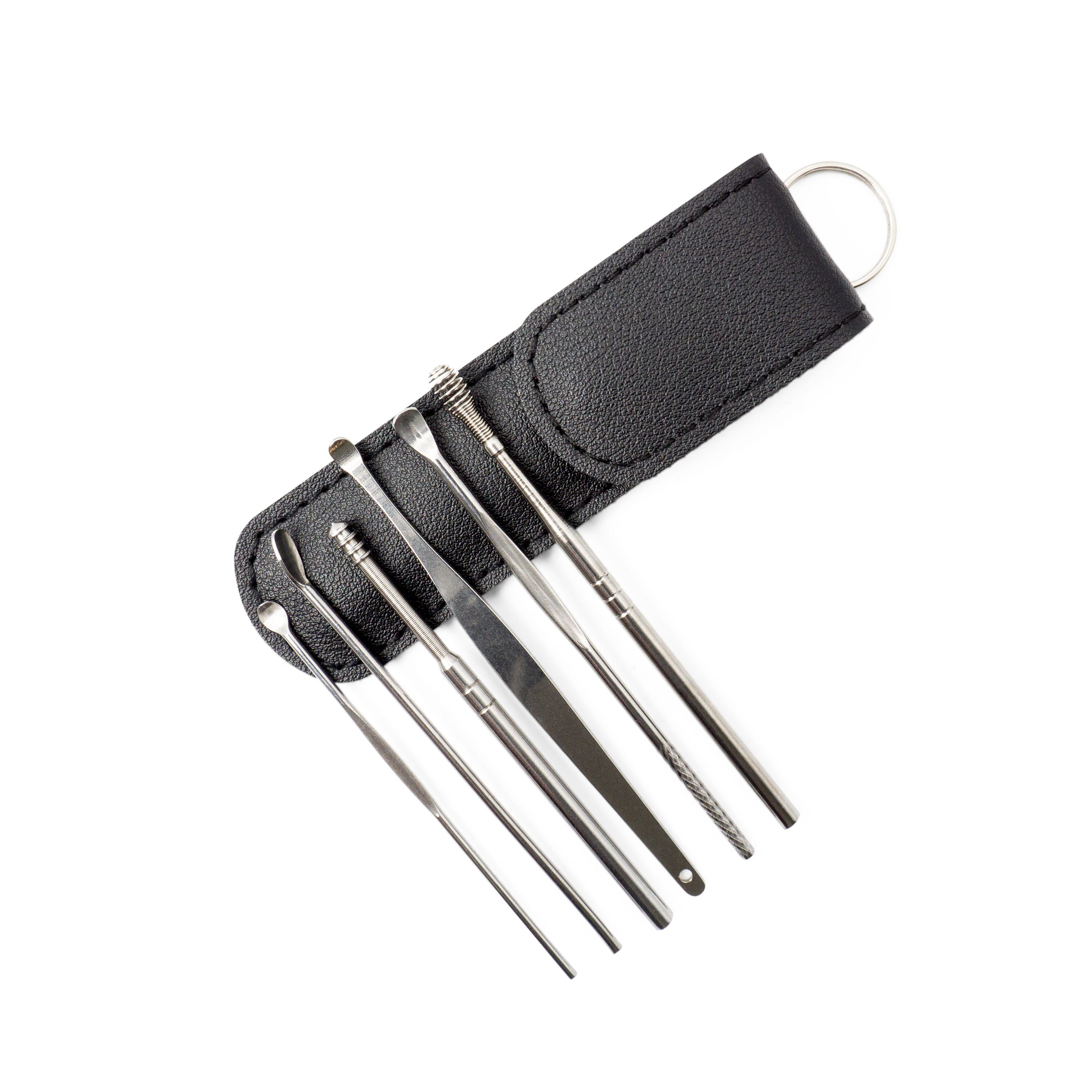 (6-tlg. Set) Wiederverwendbare Edelstahl Ohren Stäbchen Ohrenschmalz Entferner - Silber