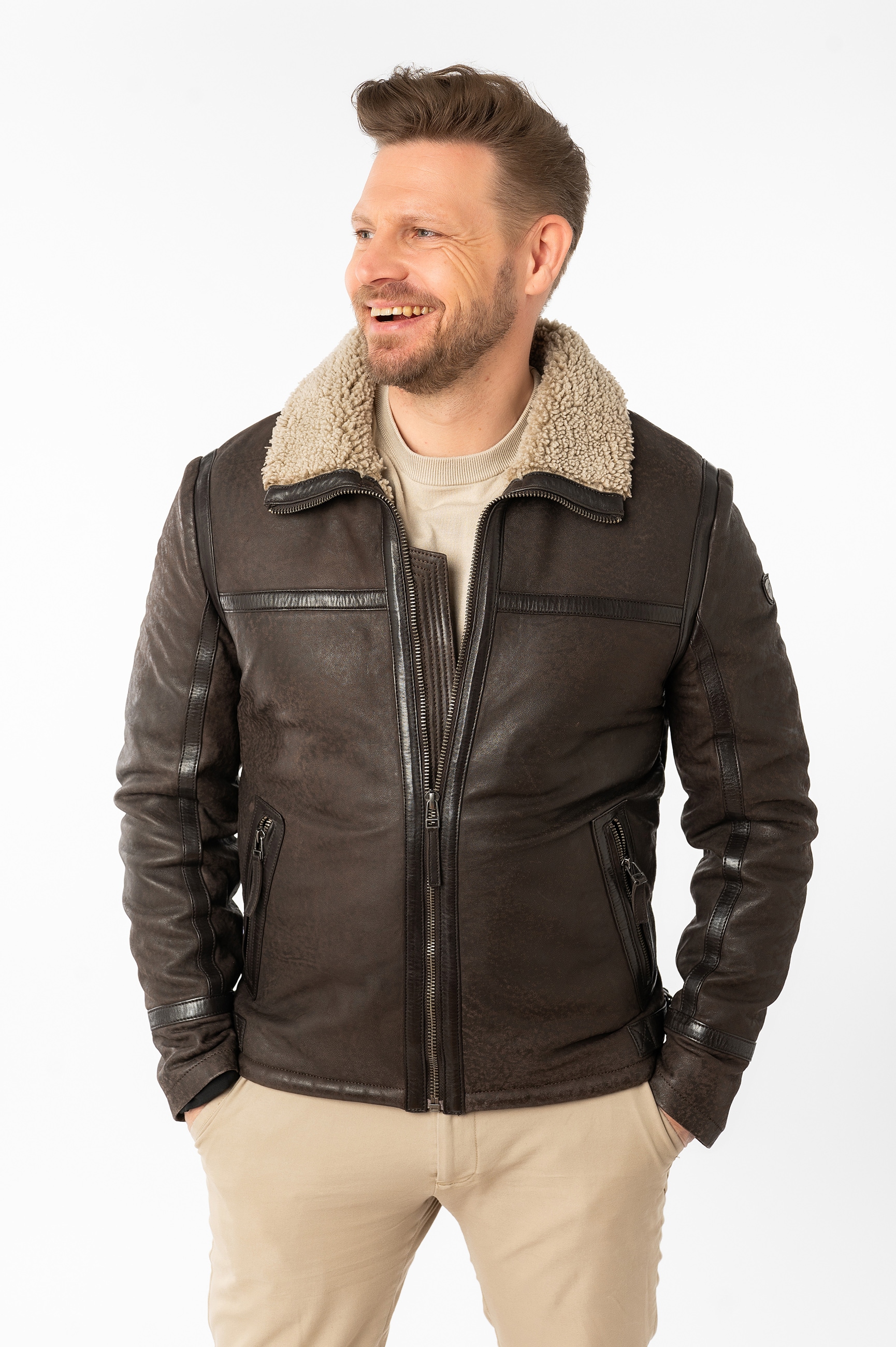 Mauritius Lederjacke »MMAlasko« mit Umlegekragen