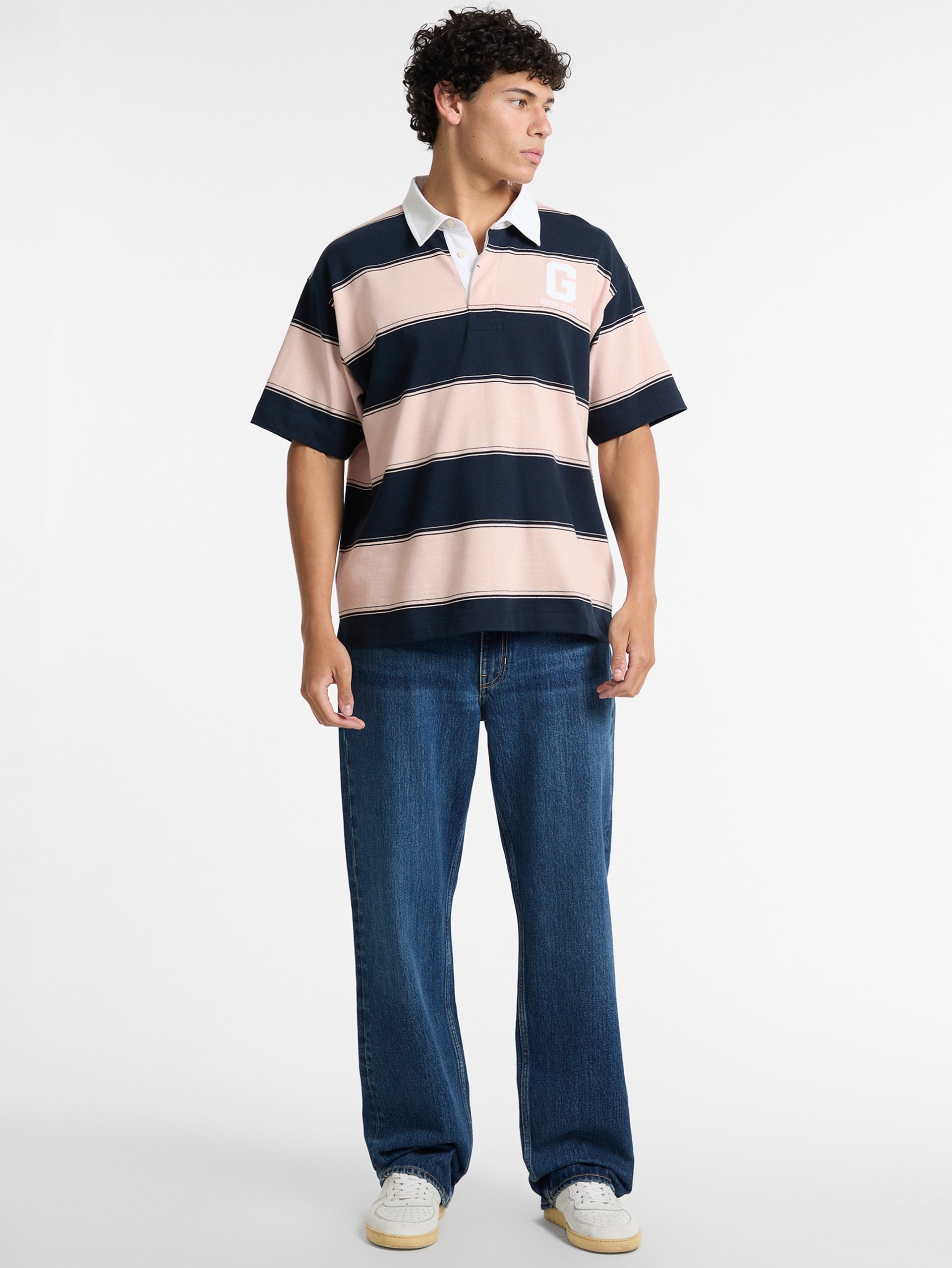 Polo de rugby listrado