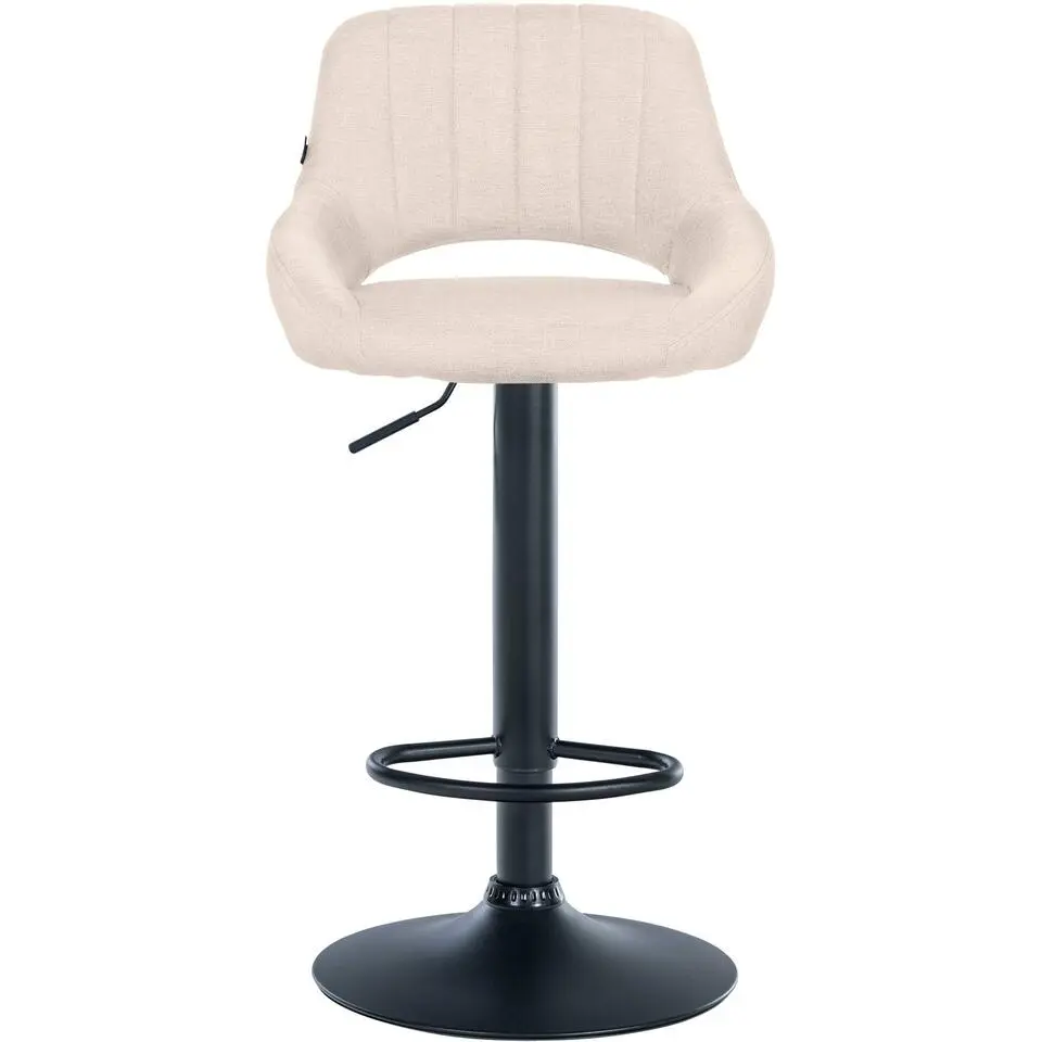 CLP Barkruk Milet zwart Frame - Stof - creme