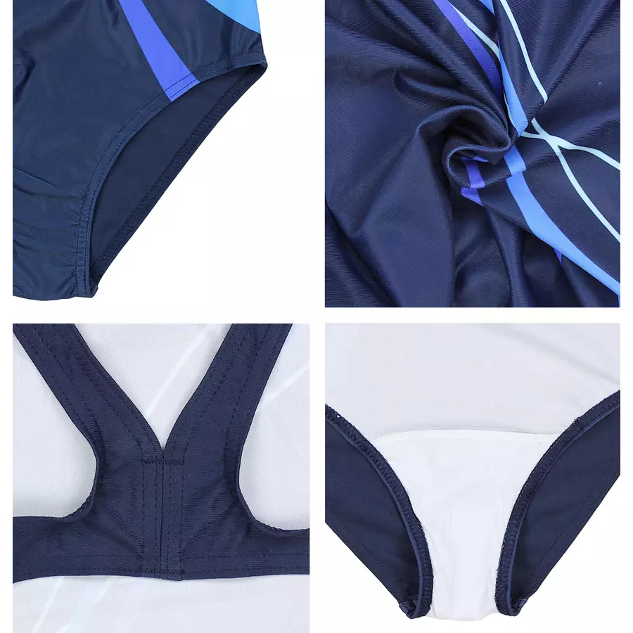 Aquarti Mädchen Badeanzug Chlorresistent Muscleback Wassersport blaulila