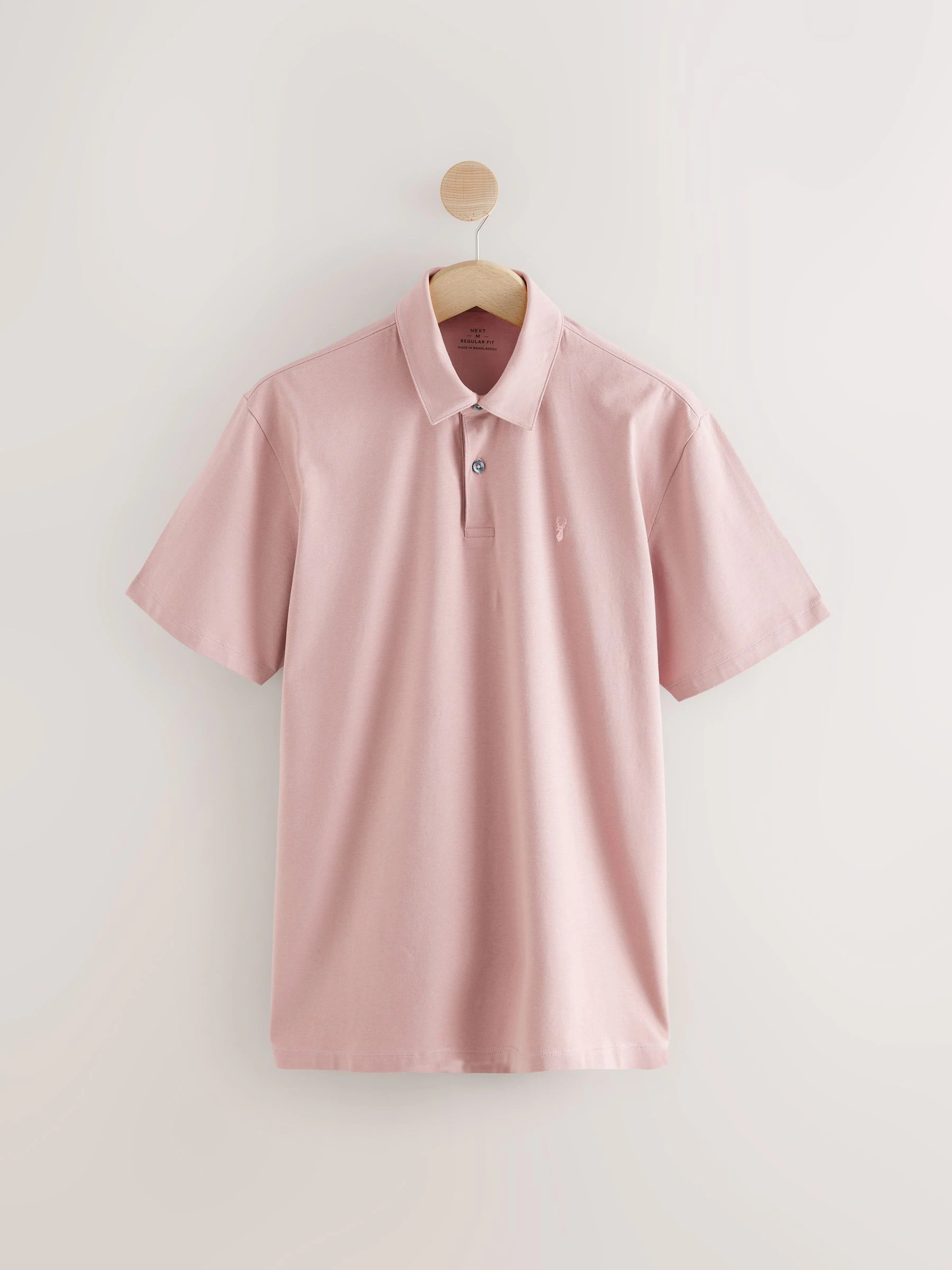 Wit/blauw/naturel/roze/grijs - Normale Pasvorm - Set van 5 jersey poloshirts met korte mouwen