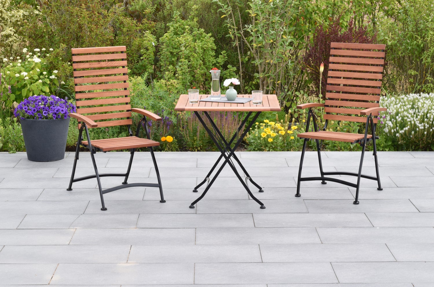Kasteeltuinset 3-delig, klapstoel, tafel 75 x 75 cm