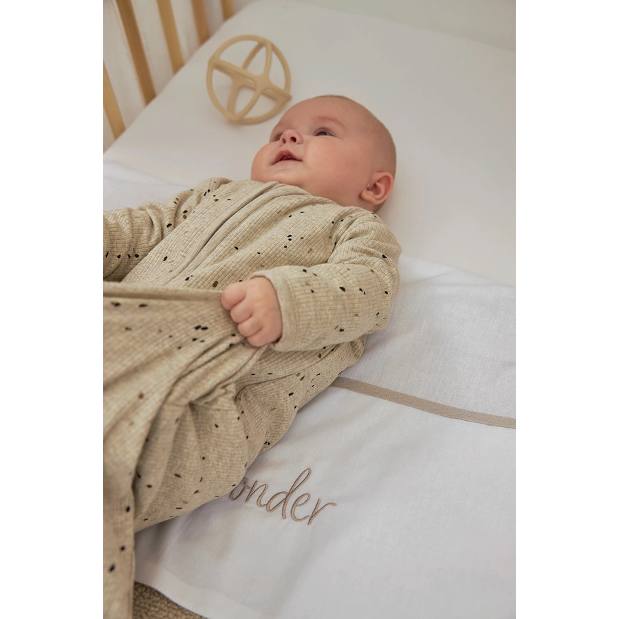 MEYCO Babyschlafsack mit Ärmeln Rib Mini Spot - Sand Melange