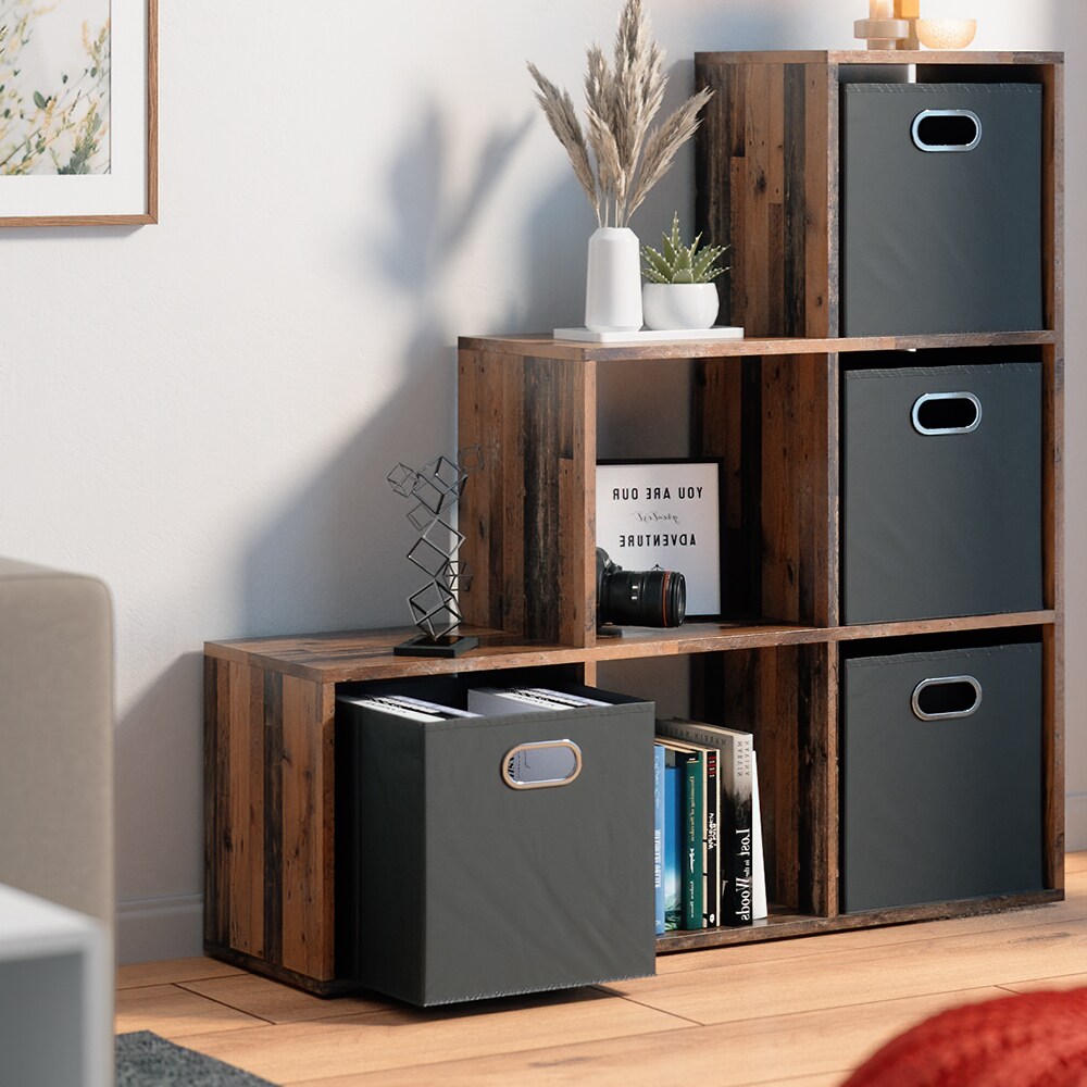 Treppenregal Raumteiler Bücherregal 6 Fächer Old Style Stufenregal Faltbox Vicco