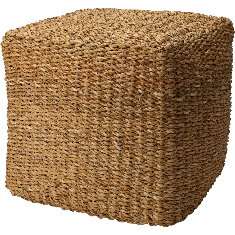 Home & Styiling Poef Nature - vierkant - zeegras - D40 x H40 cm