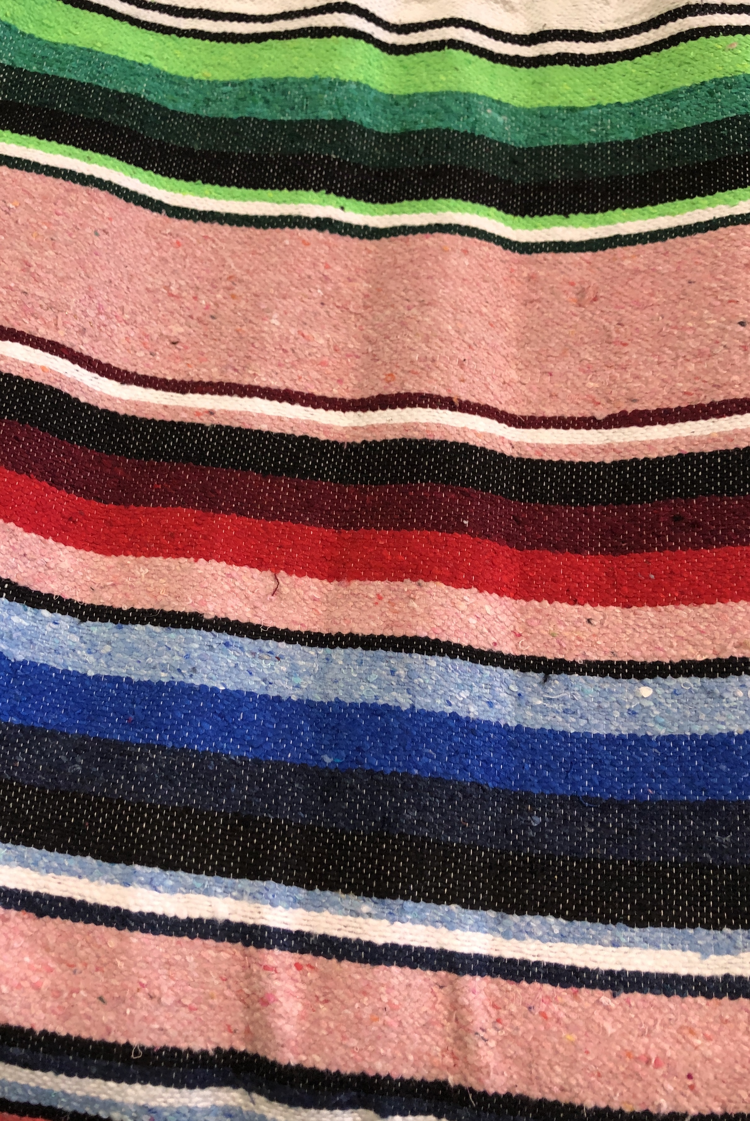 Side Shore Couverture Mex Blanket Mexicaine - Cotton Serape Charcoal