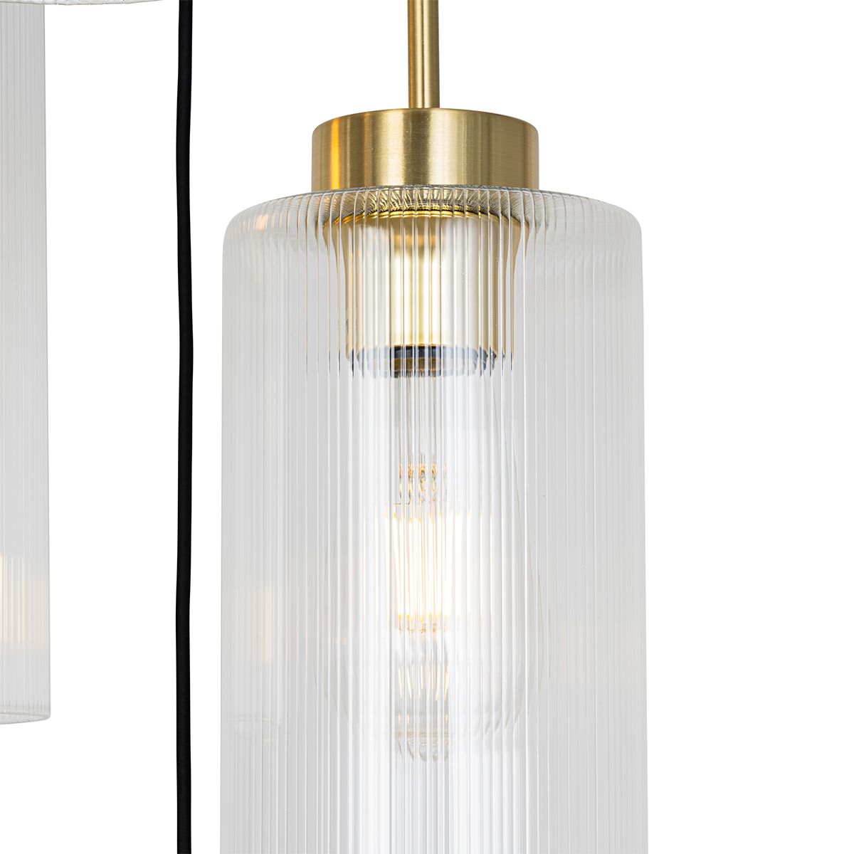 Art Deco hanglamp goud met glas 7-lichts - Laura