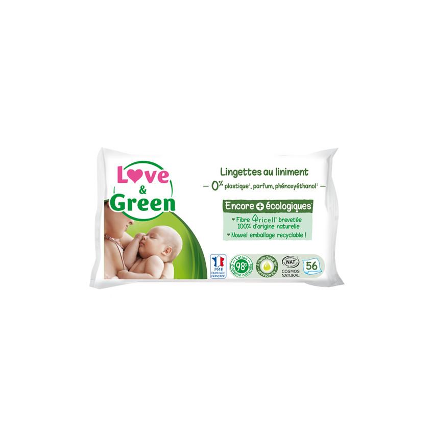 Lot de 56 lingettes hypoallergéniques au liniment