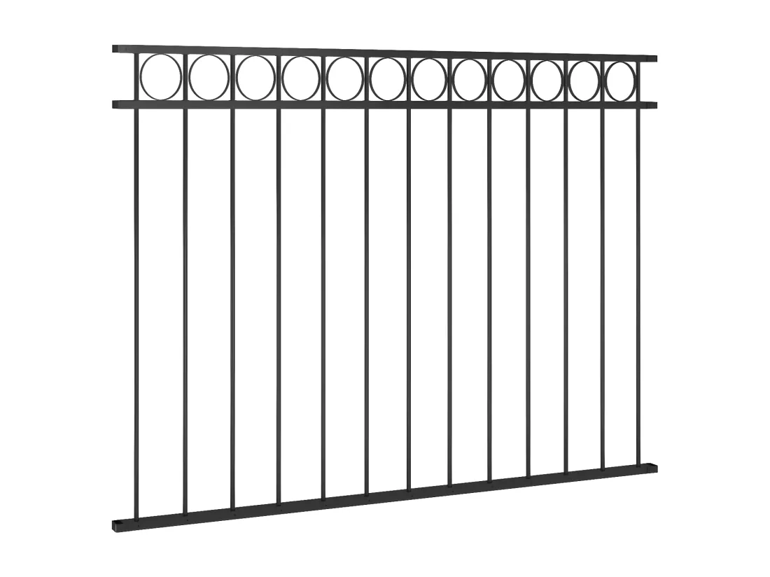 Panneau de clôture Acier 1,7x1,2 m Noir
