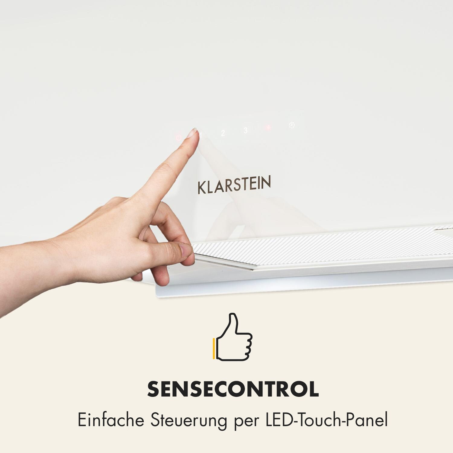 Kronleuchter L Inselabzugshaube 60cm Abluft: 590m³/h LED Touch Glas weiß Weiß