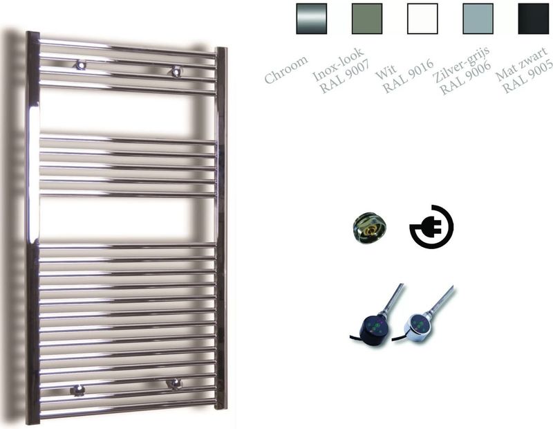 Sanicare - Elektrische Design Radiator - Chroom - Plug & Play - 596 Watt