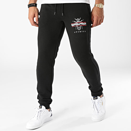 Pantalon Jogging Leaf Logo Noir Blanc