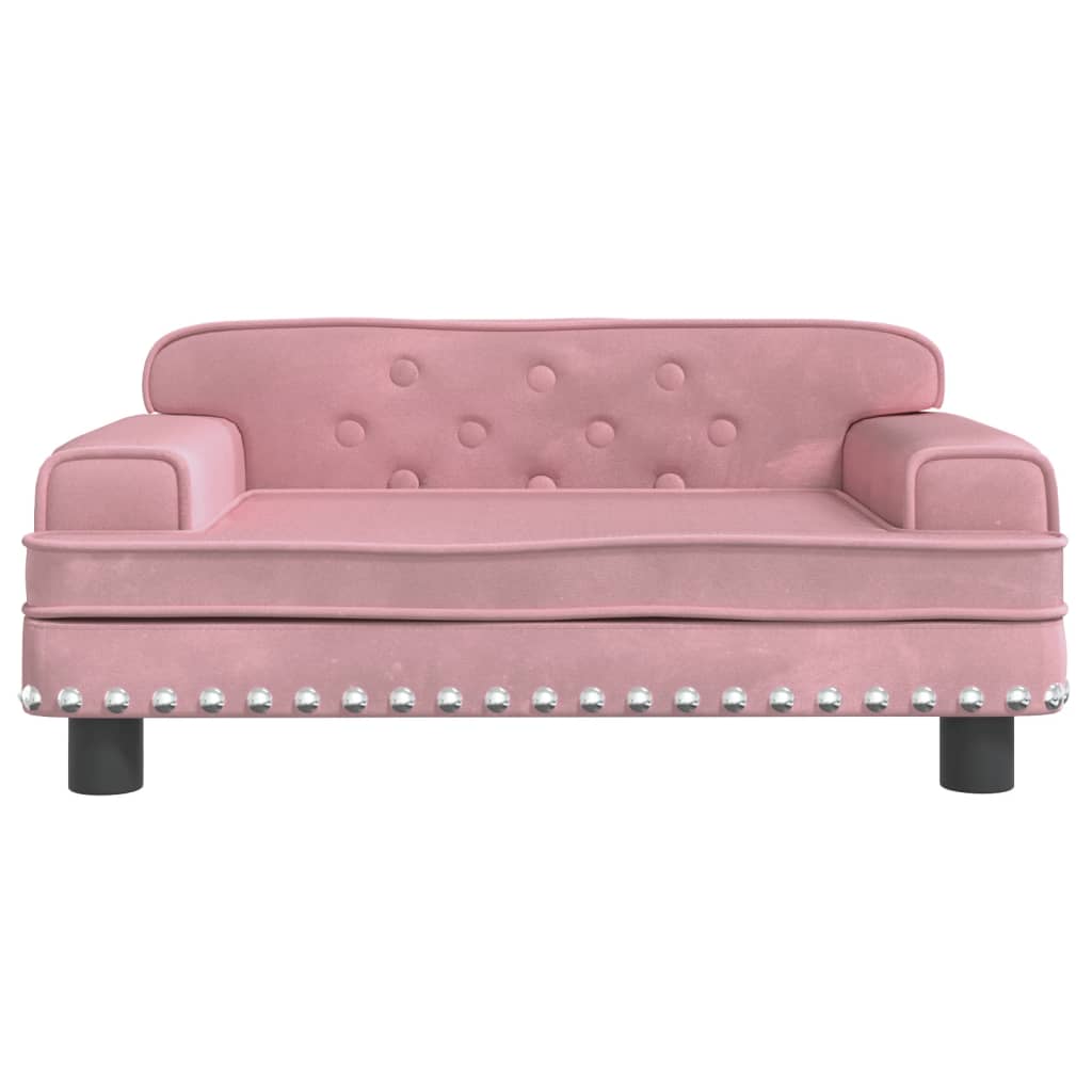 Cama para cães vidaXL em veludo rosa, 70x45x30 cm