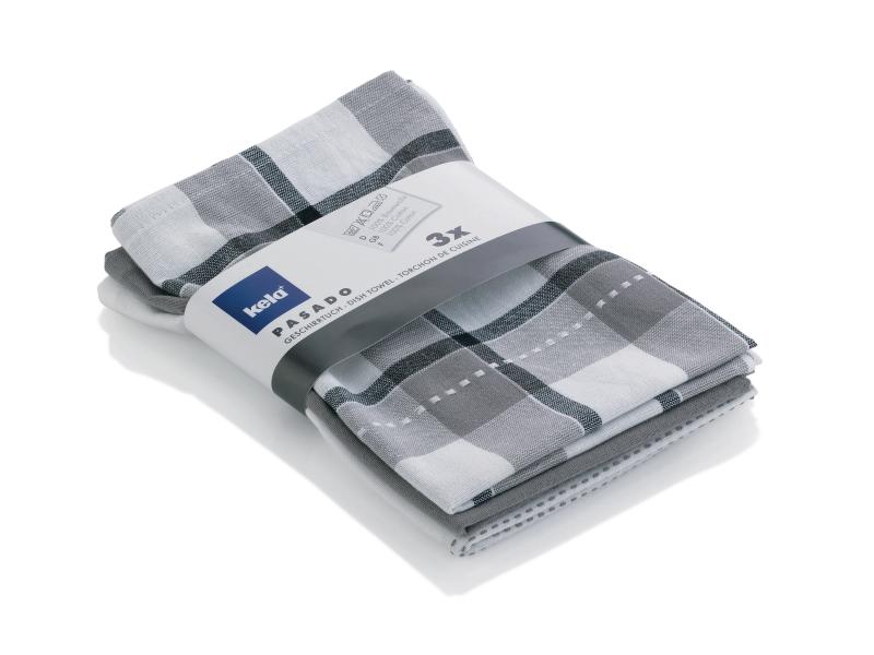 Kela Geschirrtuch-Set Pasado  3 Stück, Grau/Weiss Kela Geschirrtuch Pasado, 3er-Set