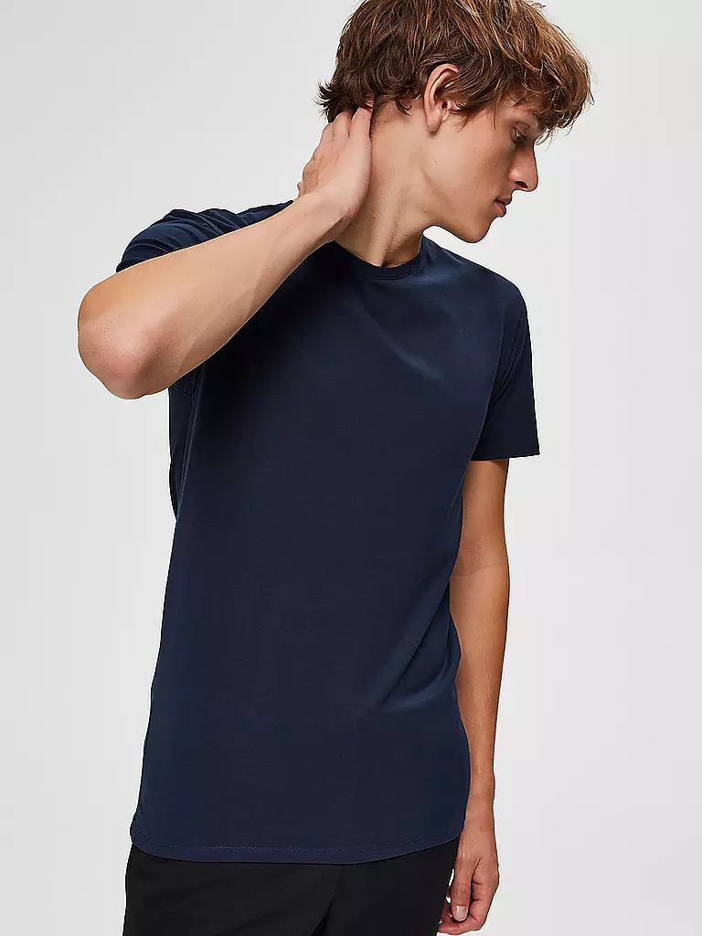 SELECTED T-Shirt SLHNEWPIMA blau