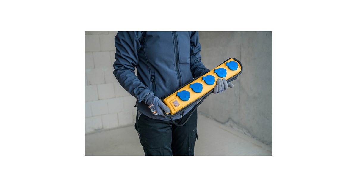 BrennenstuhlSuper-Solid SL 554 stekkerverdeler/outdoor stekkerdoos stekkerdoos  (Geel/blauw)