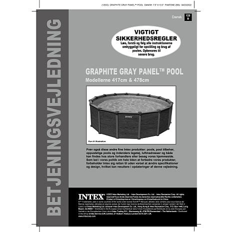 Intex panelpool-sæt 4.78 m - Graphite Gray