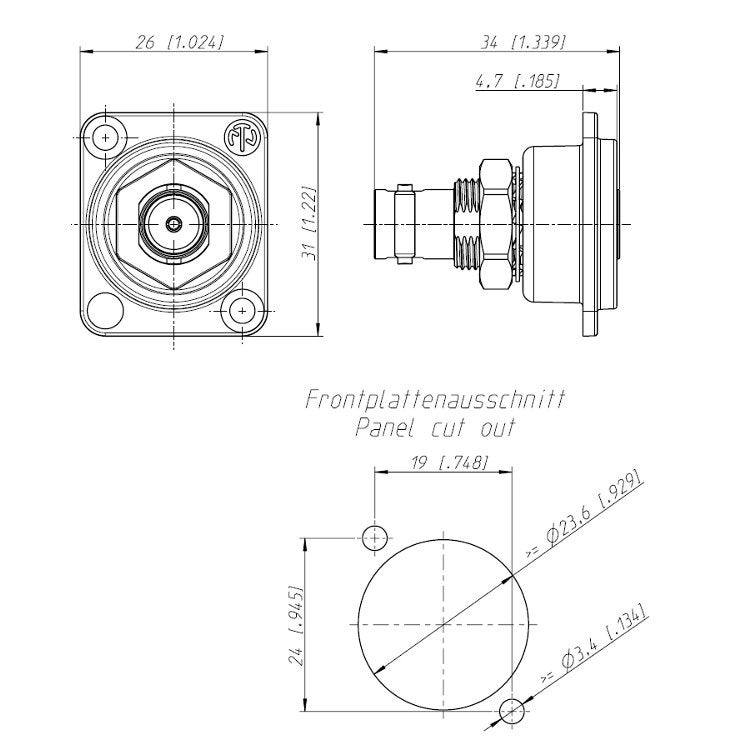 Neutrik NBB75 DFIB BNC chassisdeel
