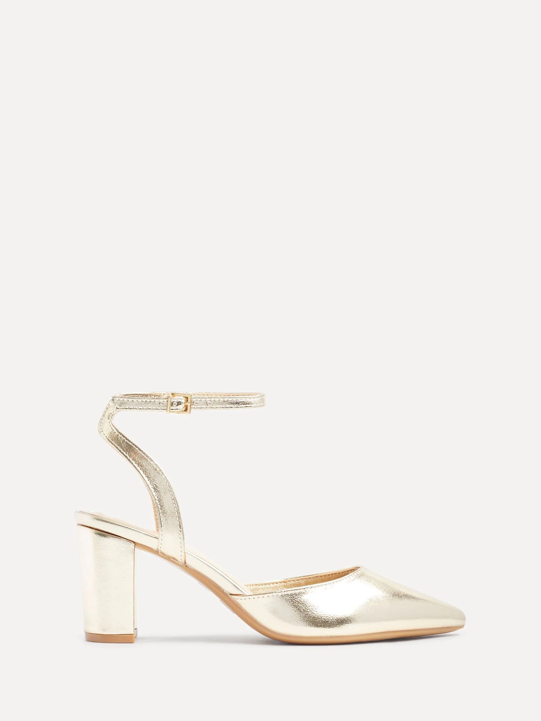 Goud - Linzi Rendall Pumps met blokhak en open achterkant