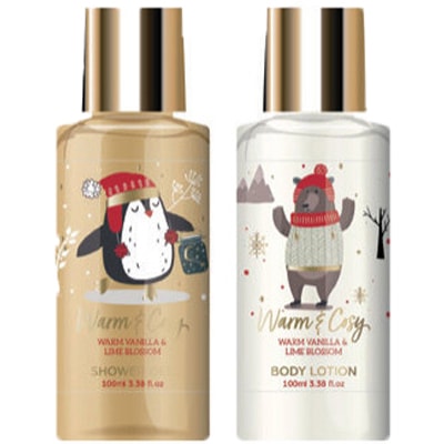Gel douche et lait corporel - Warm & Cosy - 2 x 100 ml