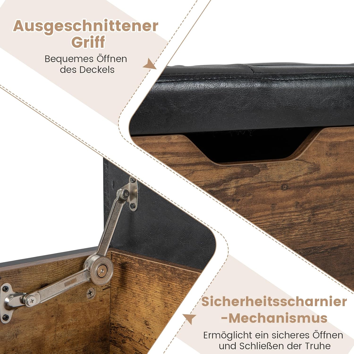COSTWAY Schuhbank mit Sitzfäche, Sitzbank gepolstert mit 2 Schubladen, Schutzhüllen, Verstellbarer Fußstützen & Rollen, aufklappbare Schuhregal mit Stauraum, 150kg Belastbar, 101 x 41 x 58 cm