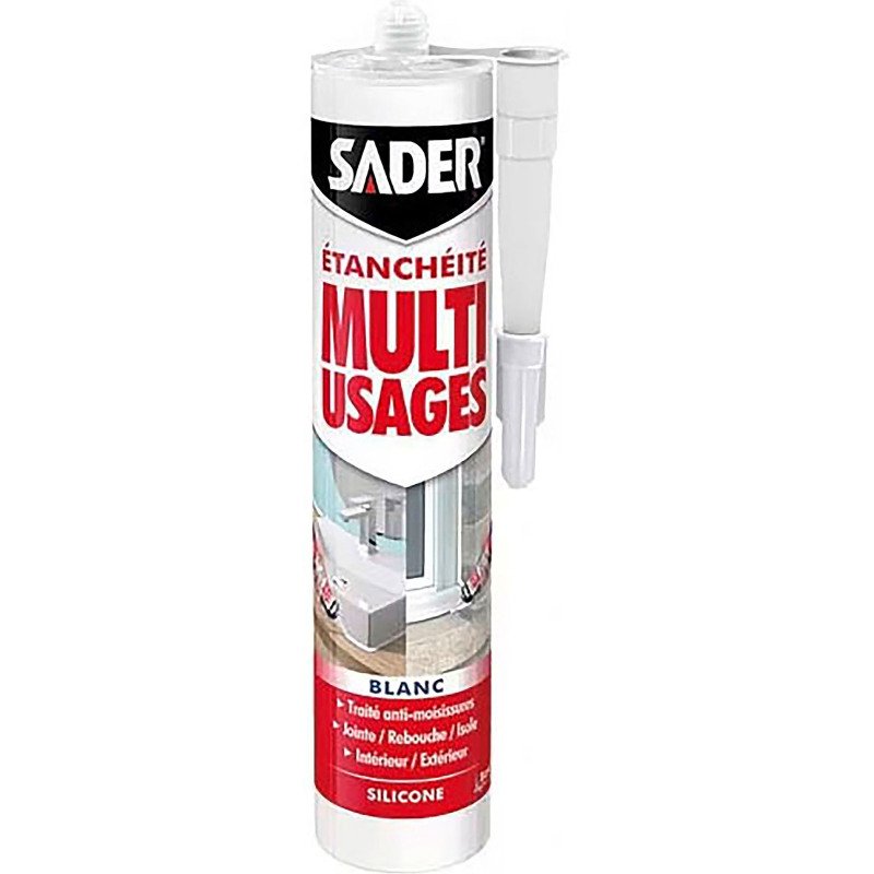Sader mastic silicone multiusage blanc 280ml