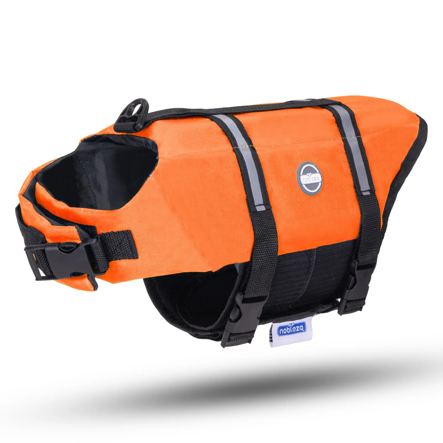 Nobleza - Colete salva-vidas para cães, boia para cães com faixas refletoras, colete de natação para cães de alta flutuabilidade com alça de resgate durável para natação, surfe e passeios de barco, laranja (G)