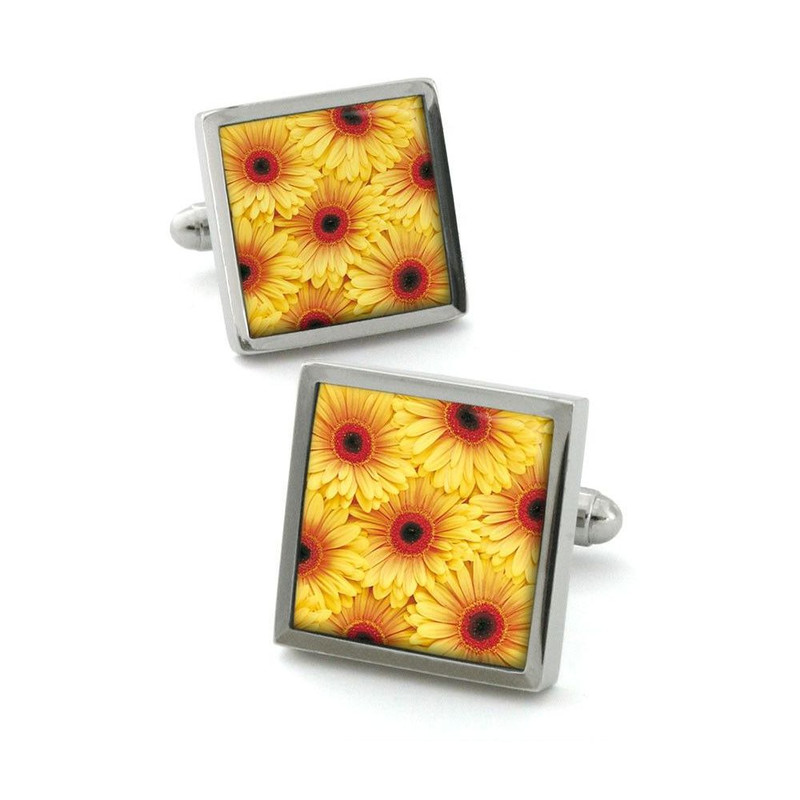 Boutons de manchette, Gerbera jaune
