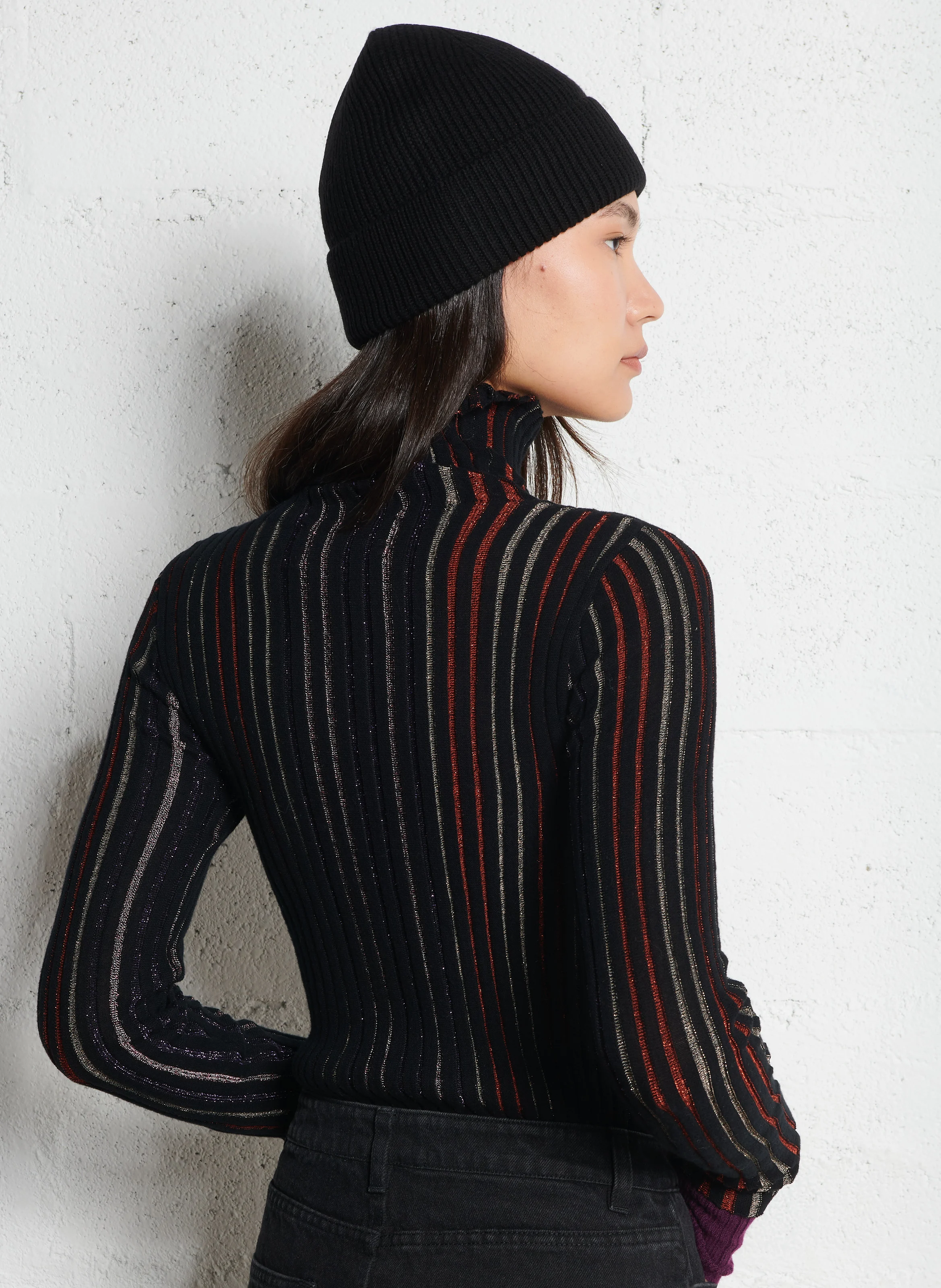 AGLITTER - Pull moulant col roulé en coton mélangé | Multicolore