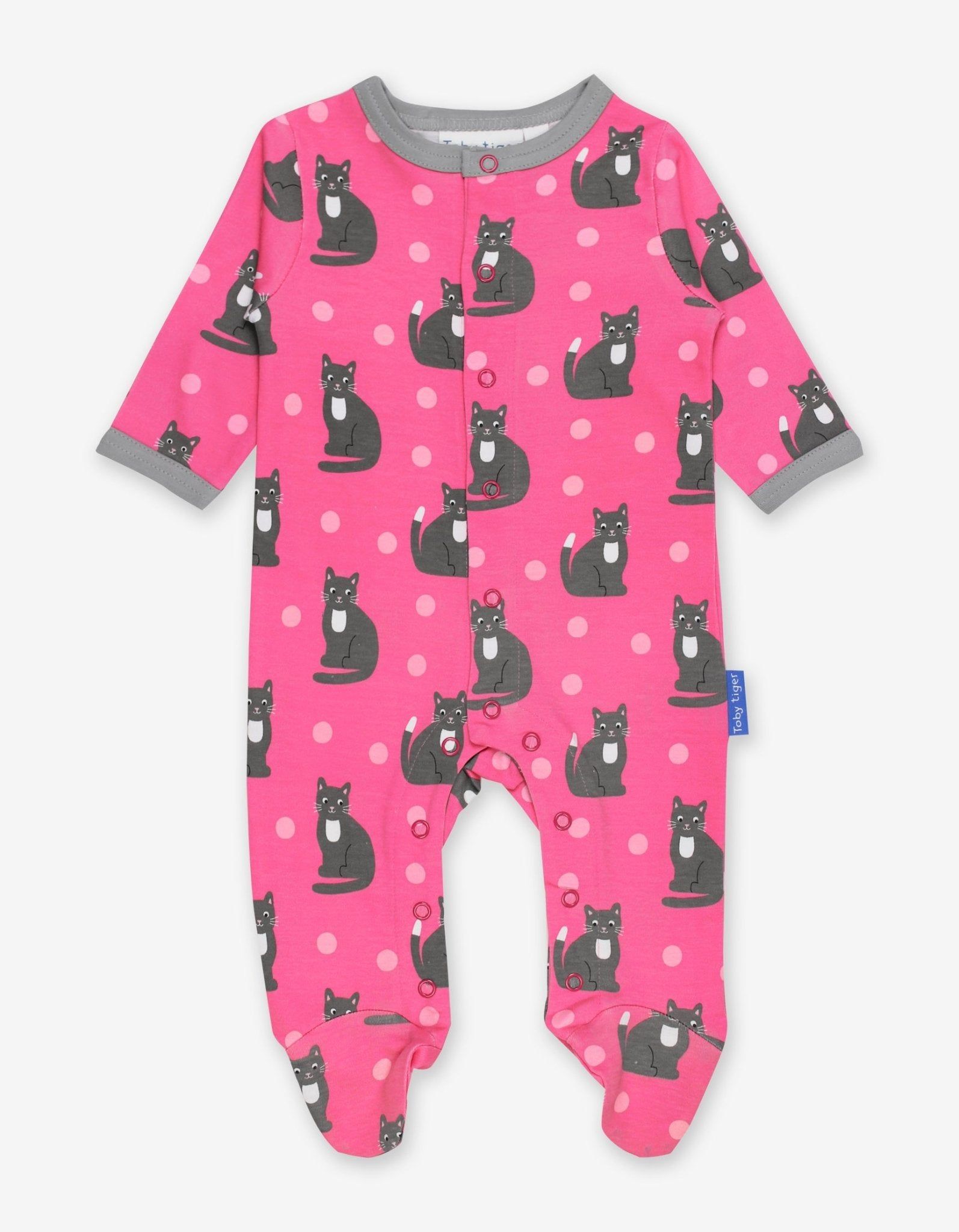 Toby Tiger Schlafanzug mit Katzen Print und Füßen