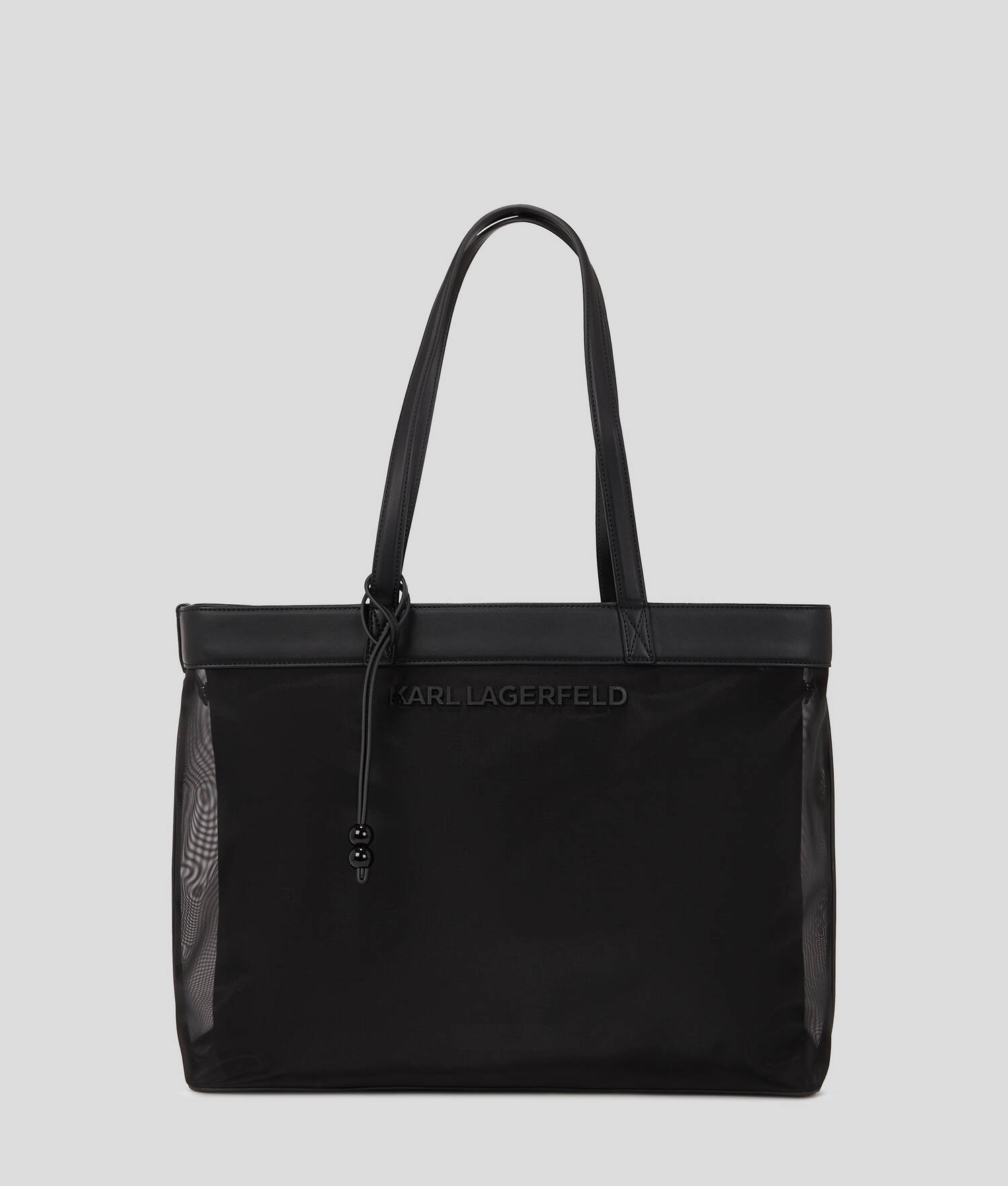 CABAS DE PLAGE EN MESH AVEC LOGO KARL - Noir