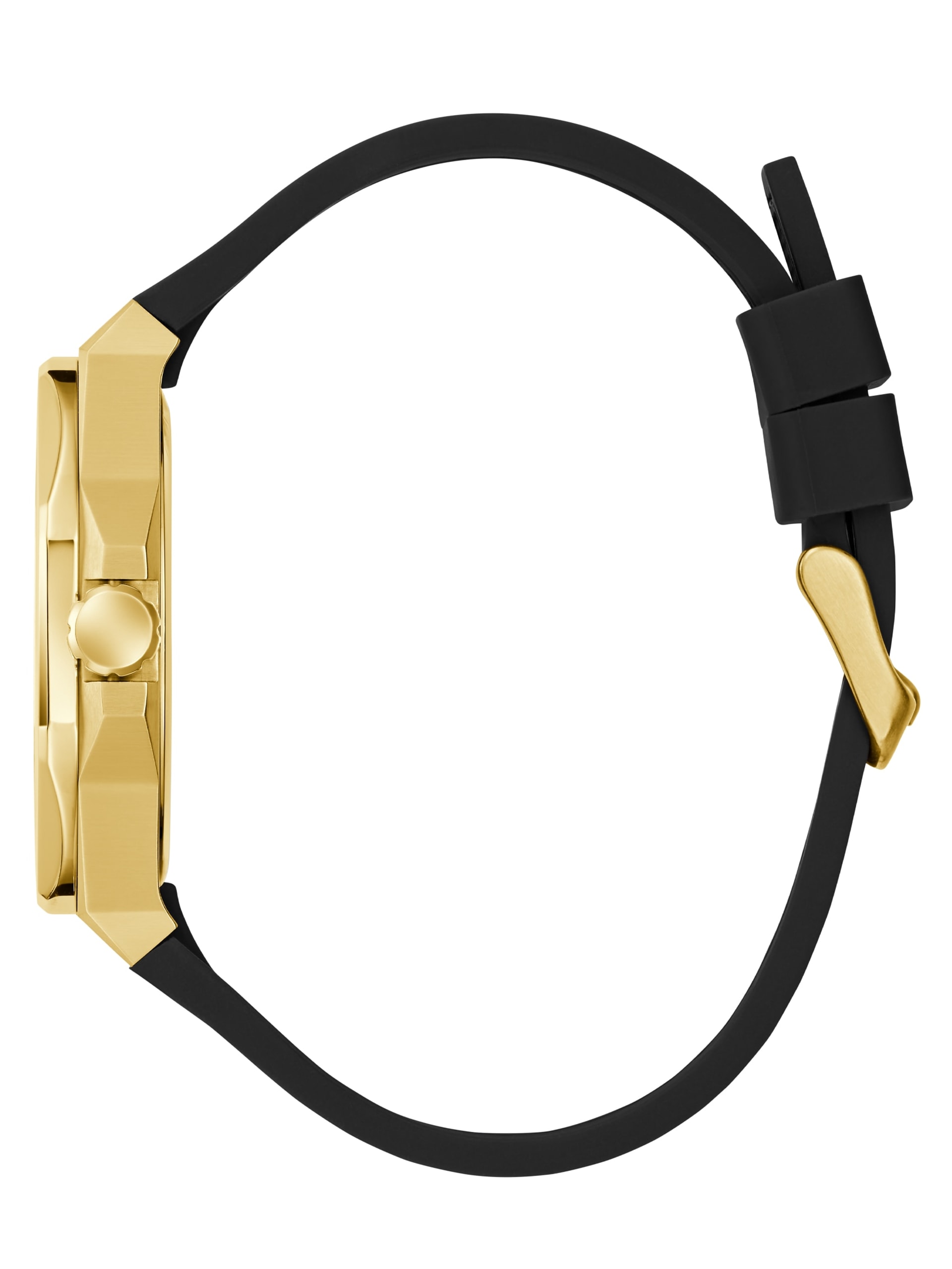 Relógio analógico dourado e preto