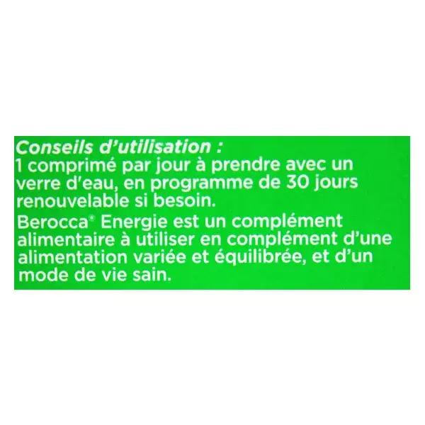Berocca Energie Vitamine B et C Magnésium Zinc 40 comprimés