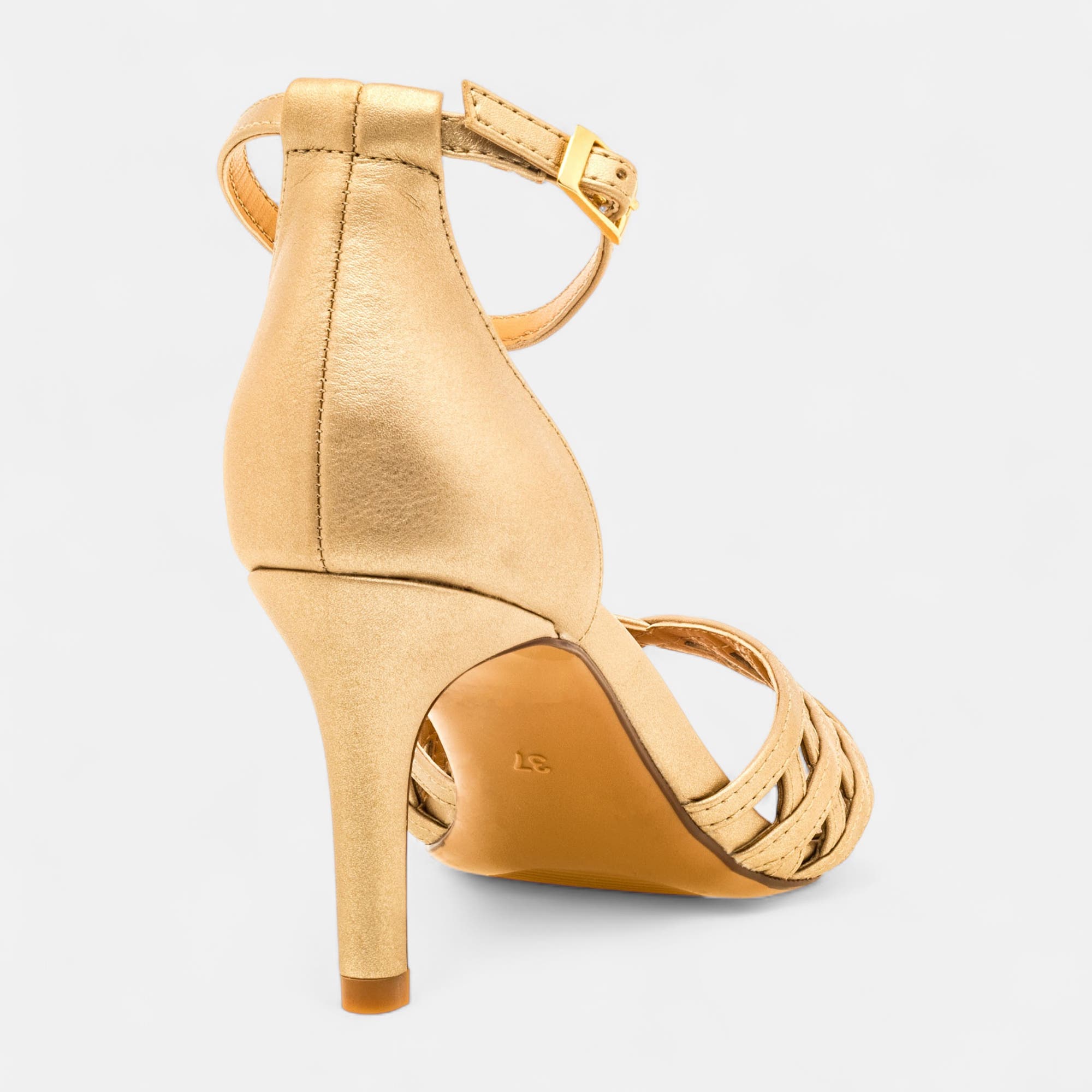 Nu-pieds à talon Femme or