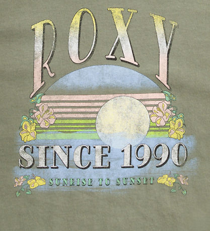 Roxy T-Shirt - Purple Hearts - Agave Green