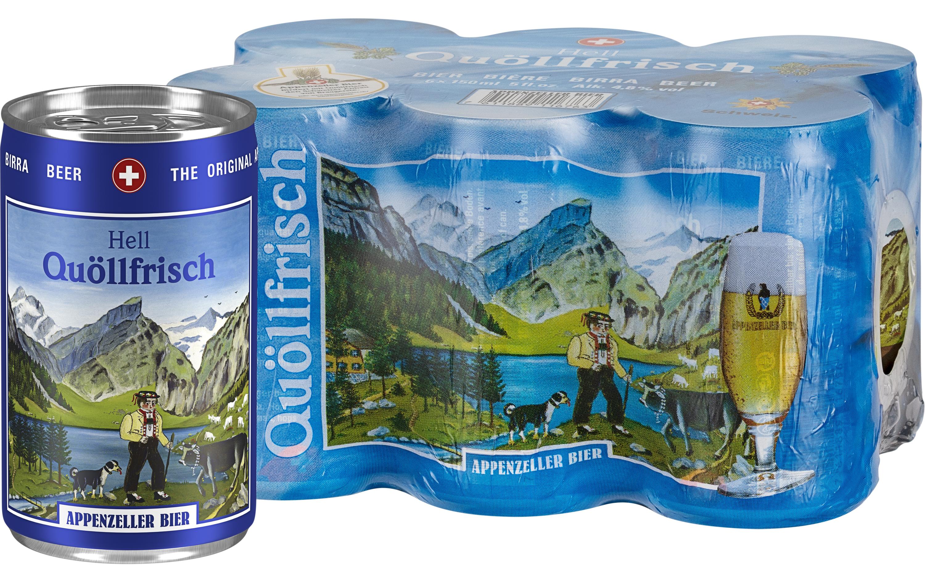 Bier Quöllfrisch 6 x 0.15 lGoldenes Lagerbier aus der Schweiz