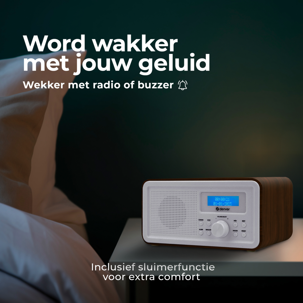 Denver DAB30 DAB+/FM Radio - Darkwood