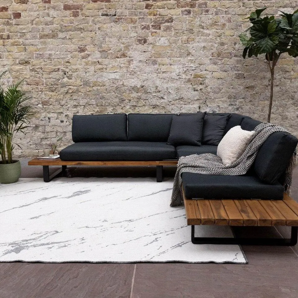 Eva Interior Buitenkleed Marble grijs/wit - 230 x 160 cm