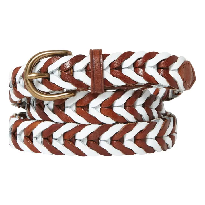 Dragon Diffusion Ceinture tressée bicolore 2 cm | Caramel