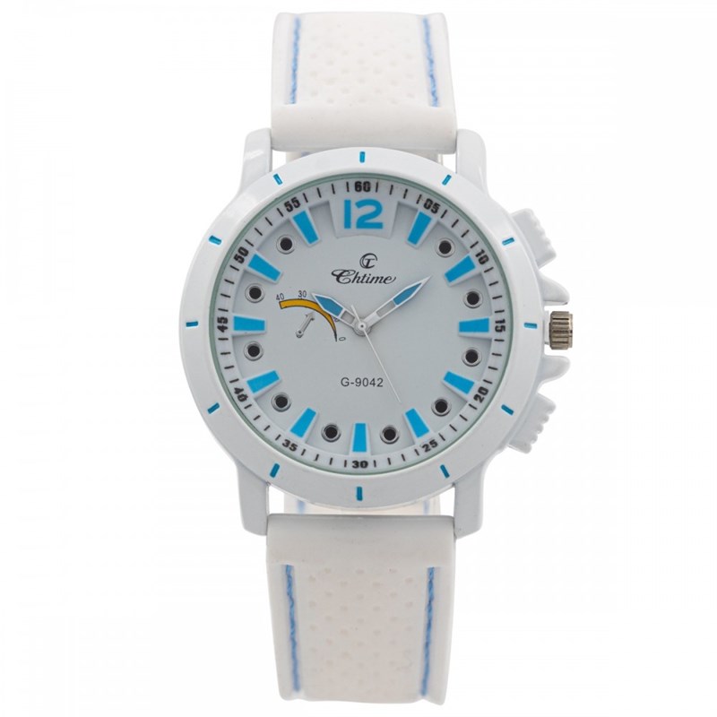 Montre Homme CHTIME bracelet Silicone Blanc