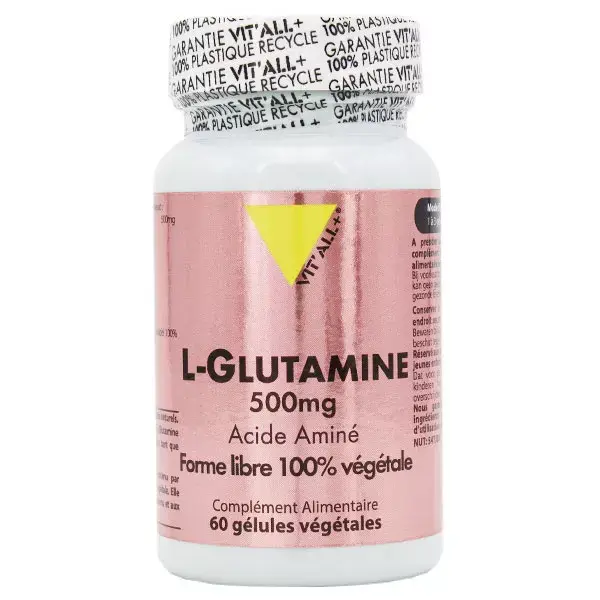Vit'all+ L-Glutamina 500mg 60 cápsulas vegetais