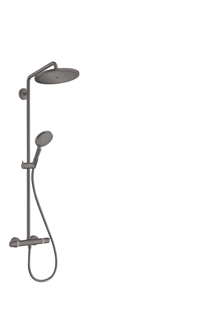 Hansgrohe Croma Select S opbouw regendouche met thermostaat waterbesparend zwart chroom geborsteld