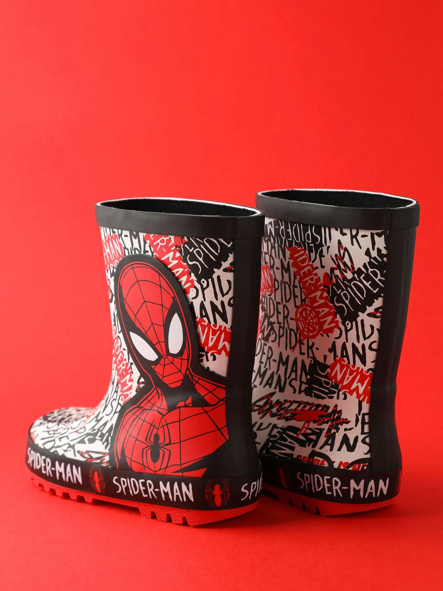 Vanilla Underground Spiderman Boys Wellies with Handles
